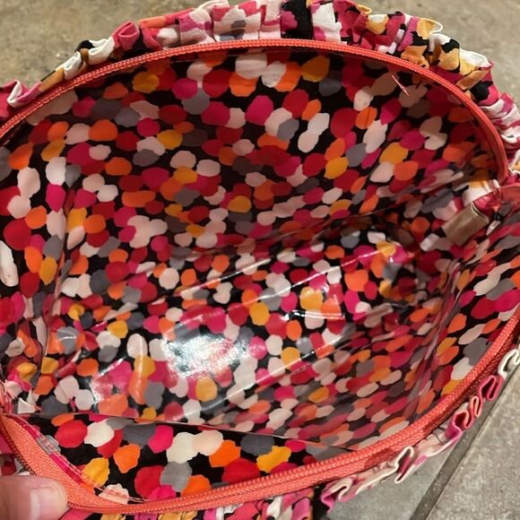 Vera Bradley Pixie Blooms Large Floral Cosmetic Bag 12.5" x 7" x 3.25" - Picture 4 of 11